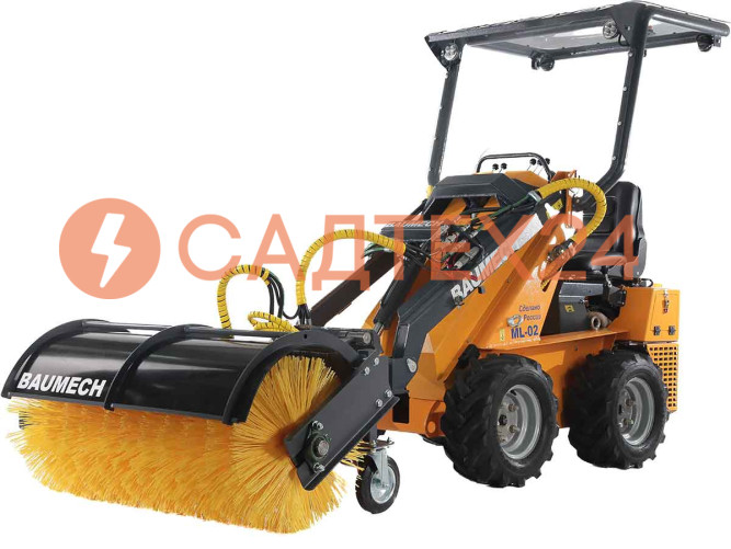 Мини-погрузчик BAUMECH ML-02 Pro, дв.Zongshen GB750 инж. + гидравл.щётка 115см + каркас безопасн