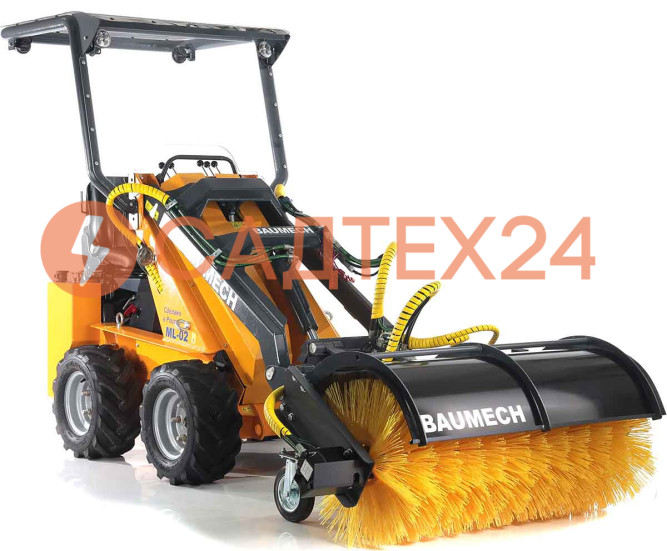 Мини-погрузчик BAUMECH ML-02 Pro, дв.Zongshen GB750 инж. + гидравл.щётка 115см + каркас безопасн