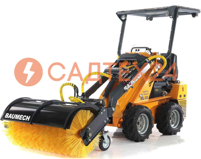 Мини-погрузчик BAUMECH ML-02 Pro, дв.Zongshen GB750 инж. + гидравл.щётка 115см + каркас безопасн