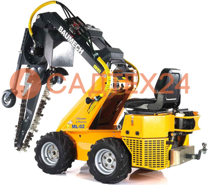 Мини-погрузчик BAUMECH ML-02 Pro, дв.Zongshen GB750 инж. + траншеекопатель 90 см