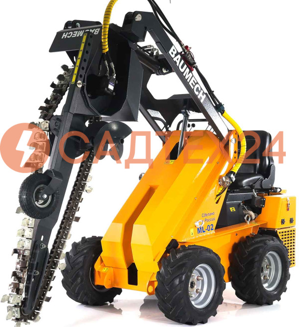 Мини-погрузчик BAUMECH ML-02 Pro, дв.Zongshen GB750 инж. + траншеекопатель 90 см