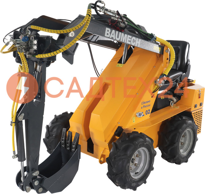 Мини-погрузчик BAUMECH ML-02 Pro, дв.Zongshen GB750 инж. + экскаватор лопатк.поворотн