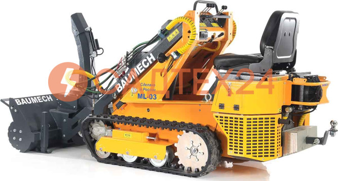 Мини-погрузчик BAUMECH ML-03 Pro, дв.Zongshen GB750 инж. + роторный снегоуборщик 110 см